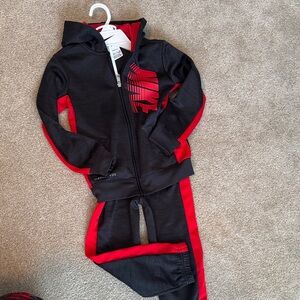 Black and Red Tracksuit Nike Set